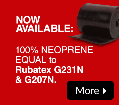 Now Available! 100% Neoprene - Equal to RUBATEX G231N and G207N